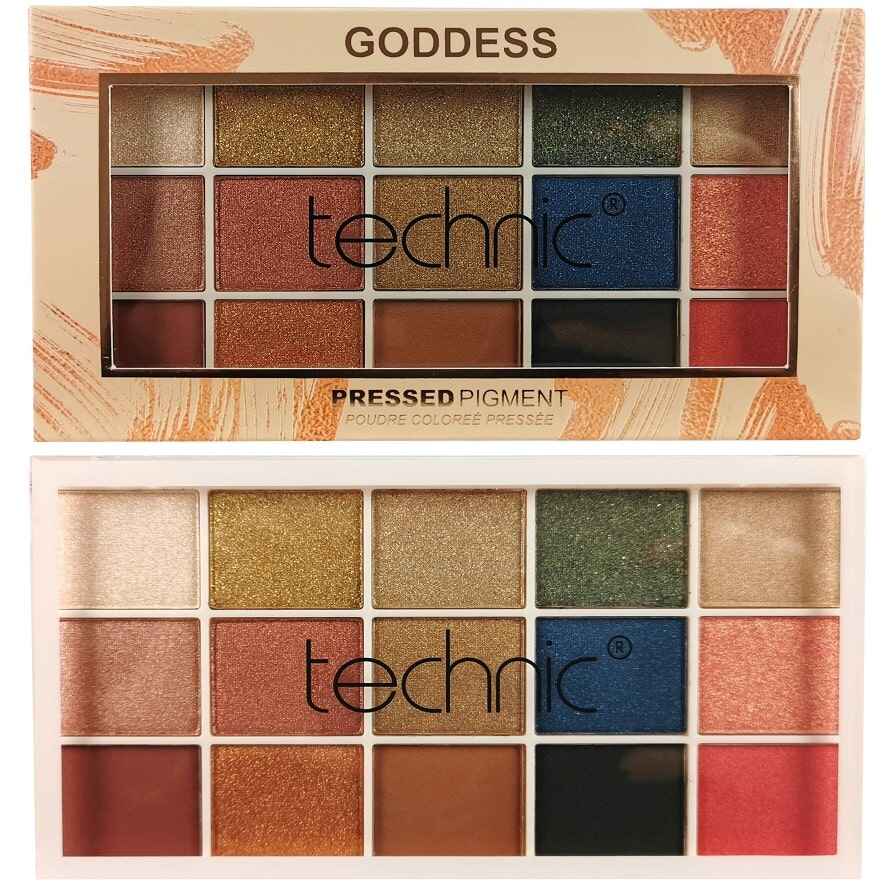 پالت سایه تکنیک Technic اصل مدل Goddess | پیگمنت فشرده، پانزده رنگ