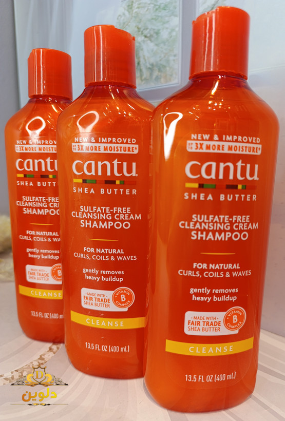 شامپو شی باتر موهای فر و مجعد کانتو Cantu Cleansing فاقد سولفات حجم 400 میلی لیتر