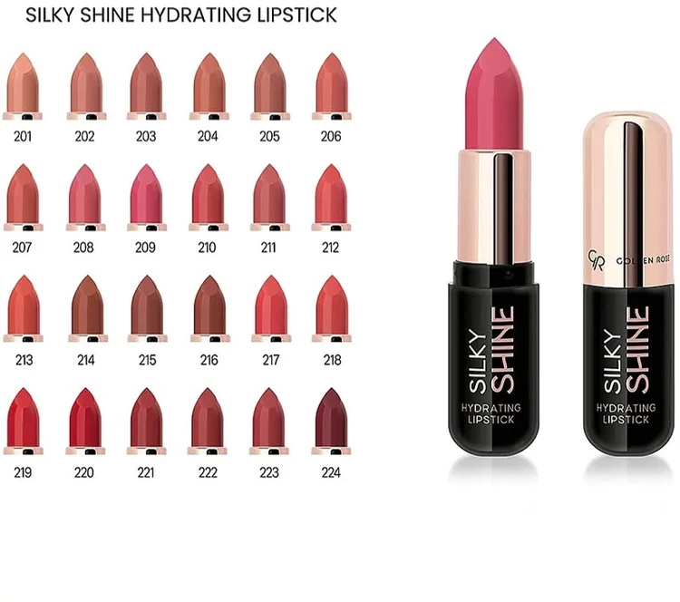 رژ لب جامد سیلکی شاین گلدن‌رز GOLDEN ROSE مدل Silky Shine