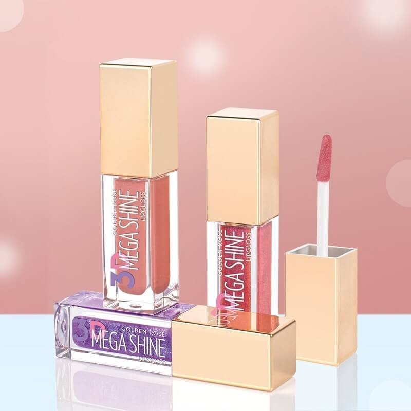 لیپ گلاس گلدن رز  سه بعدی 3D Mega Shine