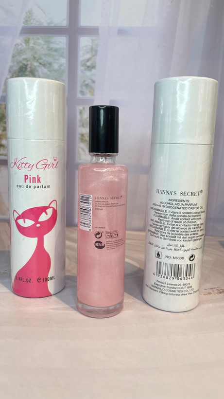 بادی اسپلش شاین دار (بادی پرفیوم)کیتی گرل صورتی اورجینال Kitty Girl ادوپرفیوم همراه با باکس